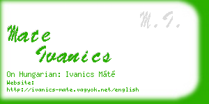mate ivanics business card